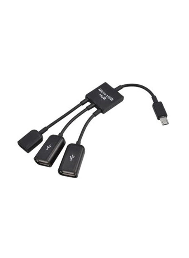 3-In-1 Micro USB Hub Black  - Image 2