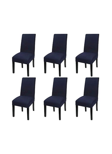 6-Piece Soft Spandex Fit Chair Covers Blue