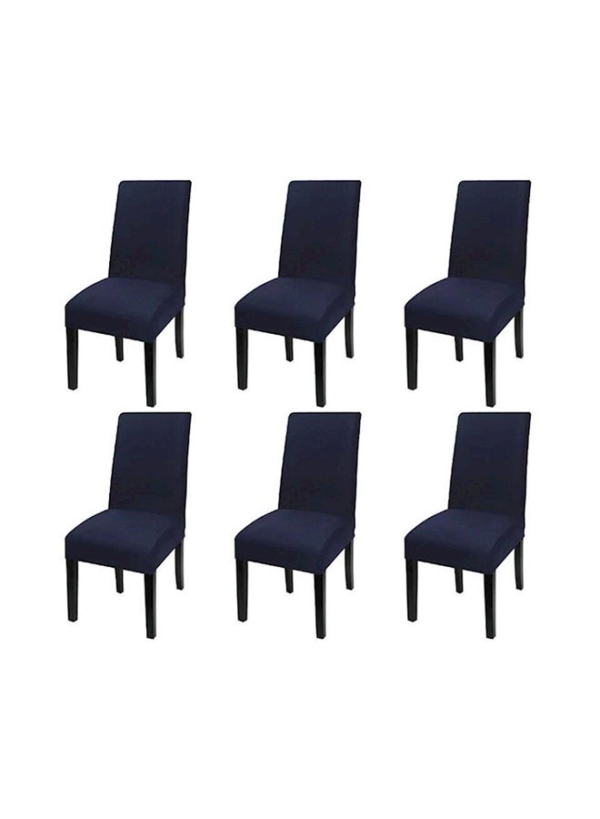 Generic - 6-Piece Soft Spandex Fit Chair Covers Blue - Image 1