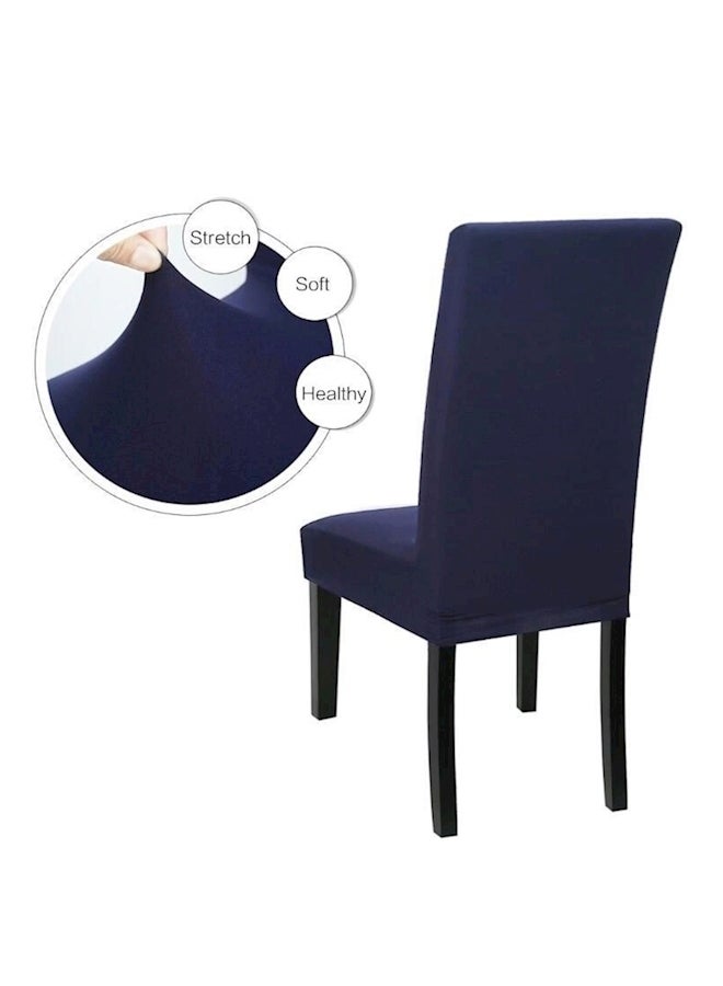 Generic - 6-Piece Soft Spandex Fit Chair Covers Blue - Image 1