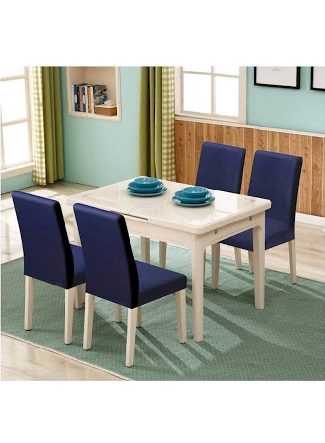 Generic - 6-Piece Soft Spandex Fit Chair Covers Blue - Image 1