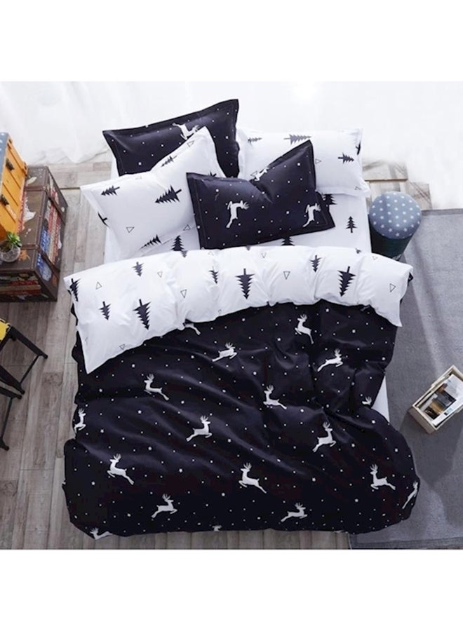 7-Piece Animal Printed Bedding Set cotton Black/White Single  - Image 1