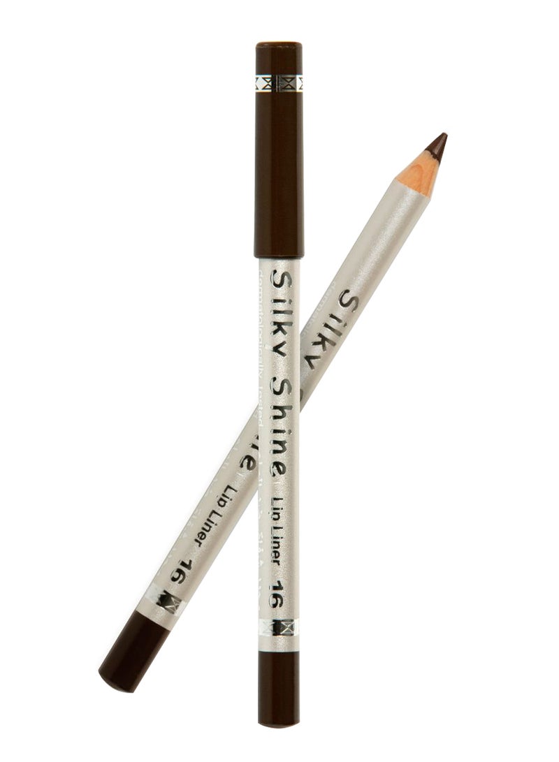 Silky Shine - Waterproof Lip Liner Pencil 16 Brown - Image 1