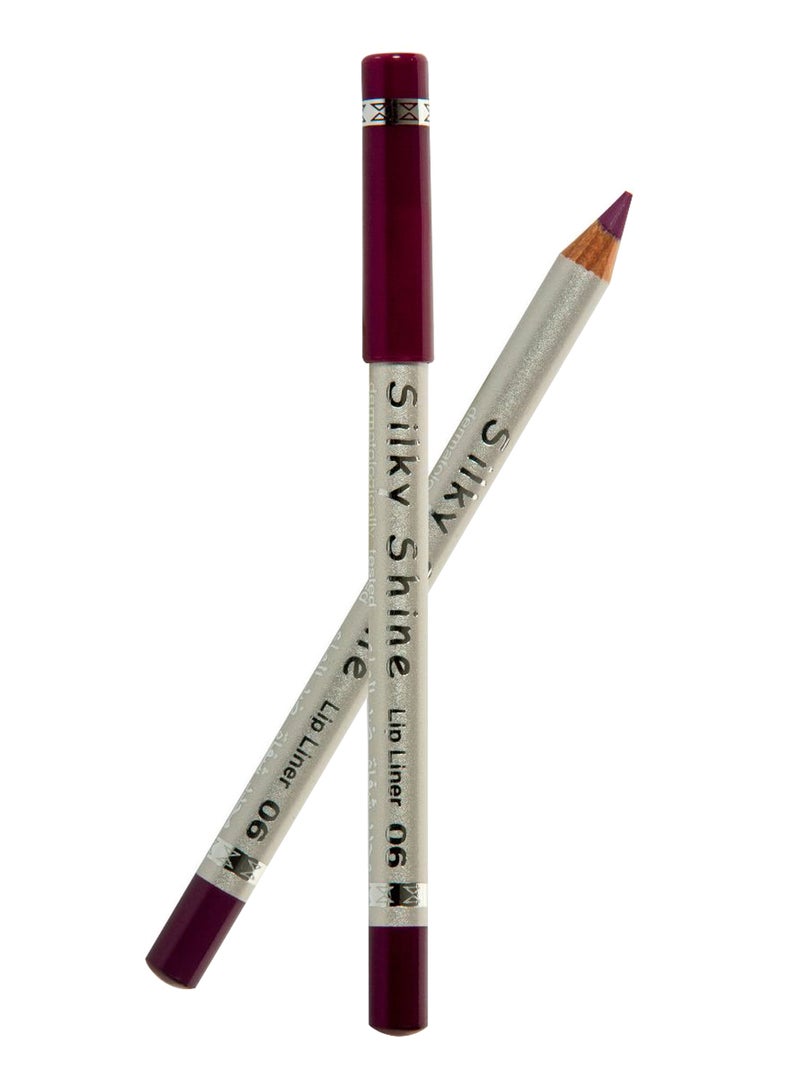 Silky Shine Waterproof Lip Liner Pencil 06 Purple 