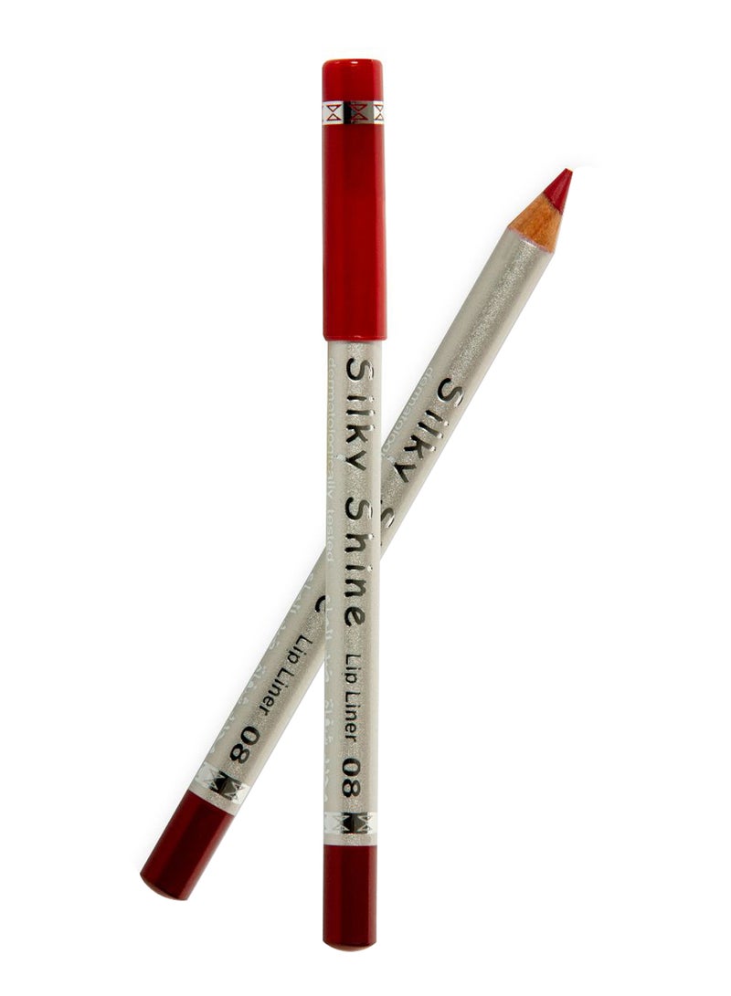 Silky Shine Waterproof Lip Liner Pencil 08 Red 
