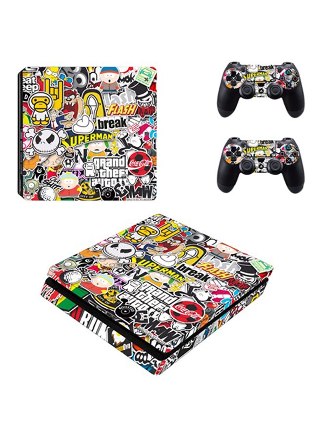 SKIN Mixed Words And Logos Skin For PlayStation 4 Slim 