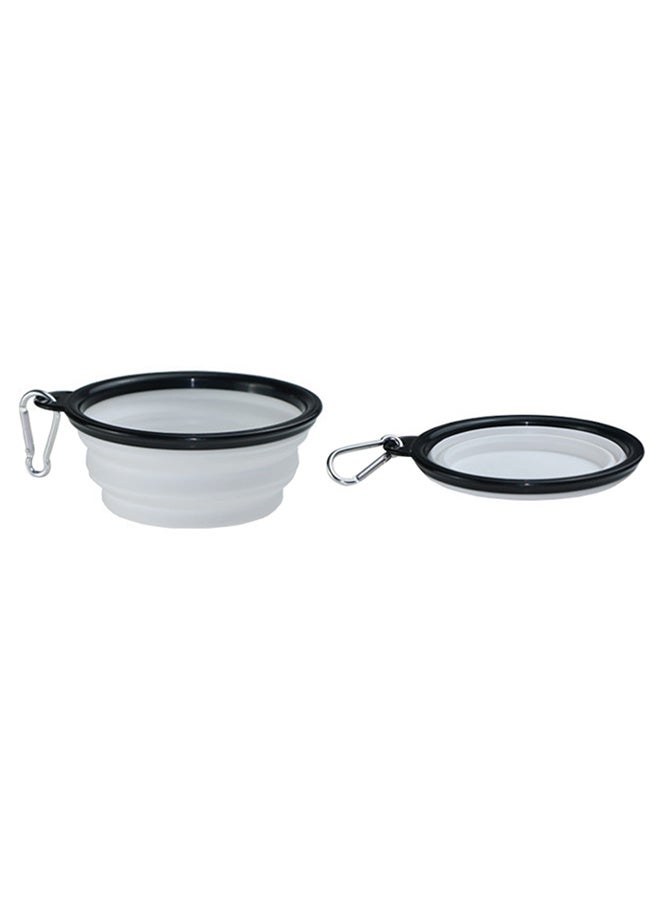 Portable Silicone Collapsible Pet Bowl White