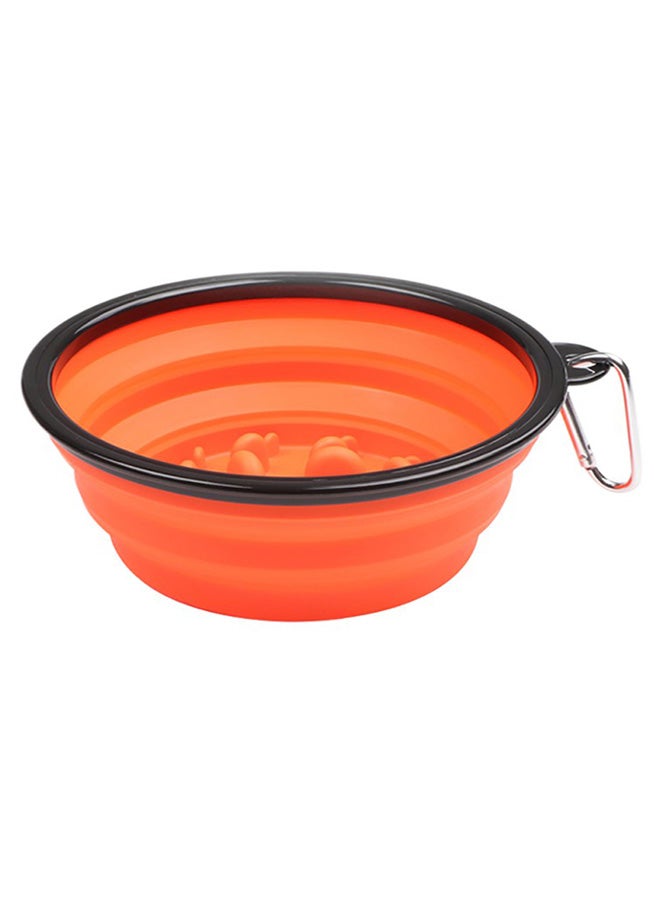 Folding Collapsible Pet Bowl With Hook Orange 0.073kg