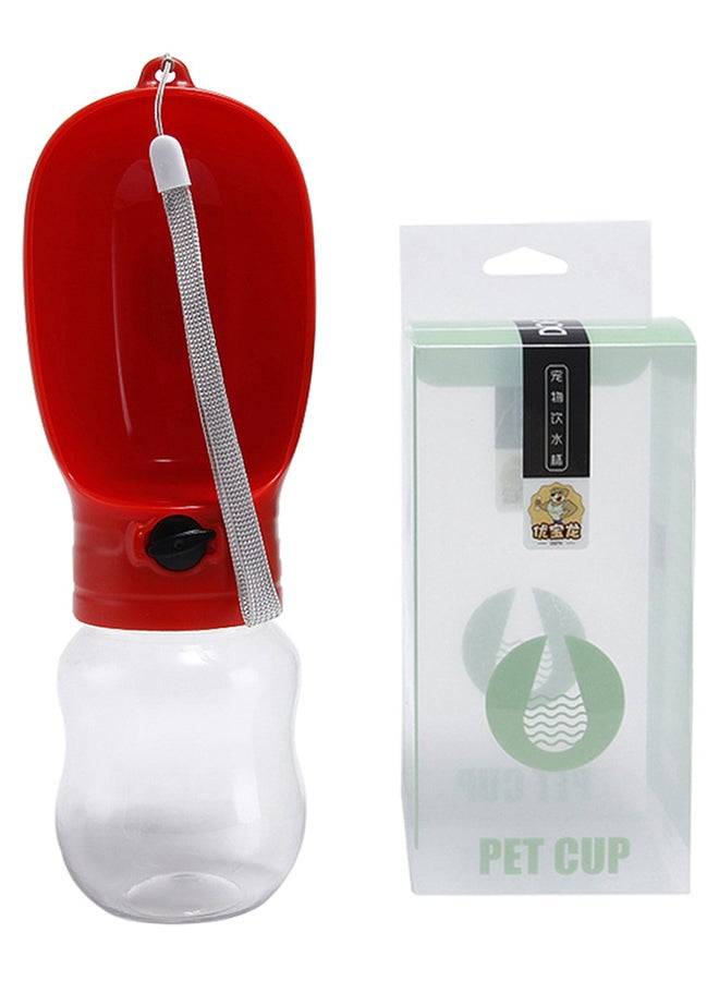 Portable Pet Drinking Bottle Red/Clear 0.195kg - Image 2