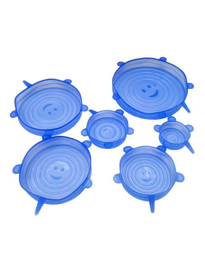 6-Piece Reusable Stretch Lid Set Blue 6-Pieceinch 