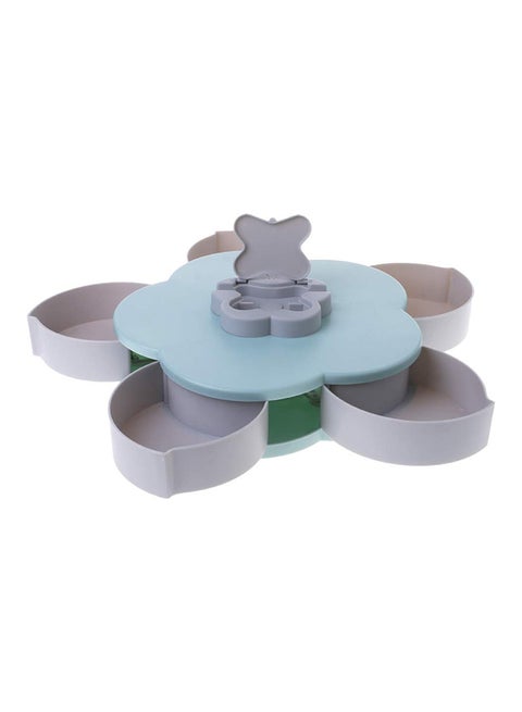 Flower Shape Snack Storage Box With Phone Holder Blue 8.5 x 28cm