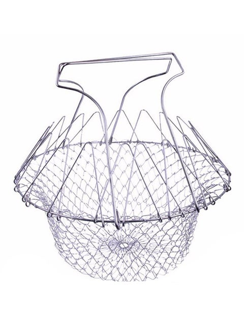 Expandable Fry Chef Basket Colander Mesh Silver 155.5grams