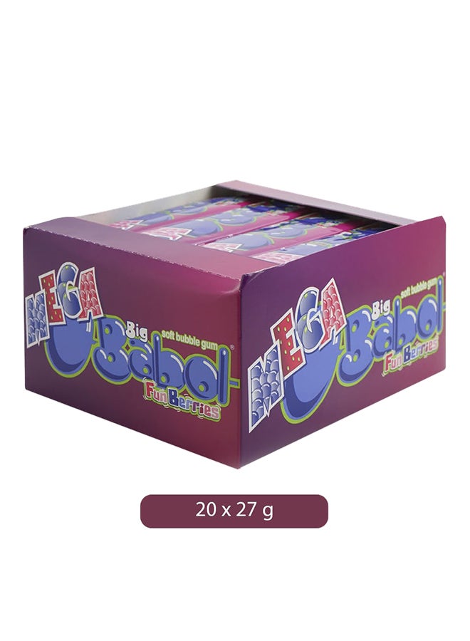 Chupa Chups - Fun Berries Soft Bubble Gum 27grams Pack of 20 - Image 1