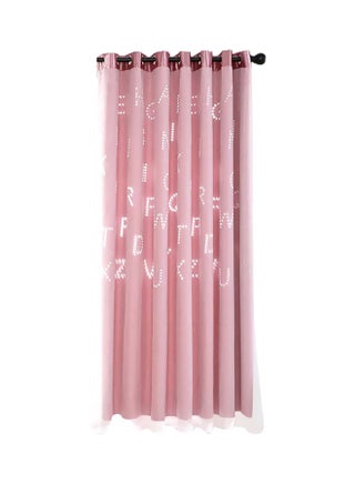 Hollow Letter Pattern Drape Window Curtain Pink 100x200cm - v1561805580/N27212897A_1