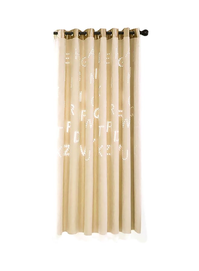 Bluelans Hollow Letter Pattern Drape Window Curtain Beige 100 x 200centimeter 