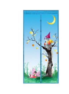 Bluelans Printed Anti-Mosquito Door Curtain Blue/Green/Yellow S 