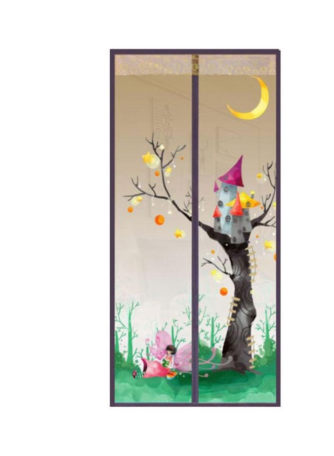 بلولانز ستارة باب للحماية من البعوض مزينة بطبعة بني/ أخضر/ أصفر L