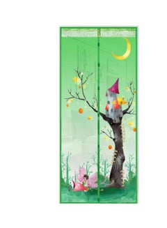 Bluelans Printed Anti-Mosquito Door Curtain Green/Grey/Yellow S 