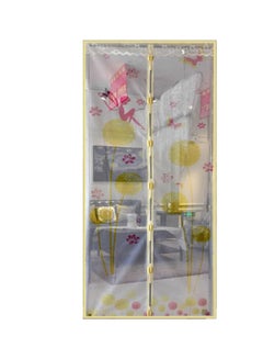 Bluelans Printed Anti-Mosquito Door Curtain Yellow/Clear/Pink S 