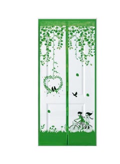 Bluelans Printed Anti-Mosquito Door Curtain Green/White L 