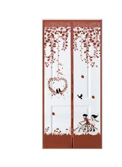 Bluelans Printed Anti-Mosquito Door Curtain Coffee/White L 