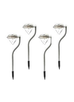 Generic 4-Piece Diamond Shaped Outdoor LED Solar Light Multicolour  - Image 1