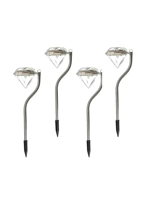 4-Piece Diamond Shaped Outdoor LED Solar Light Multicolour