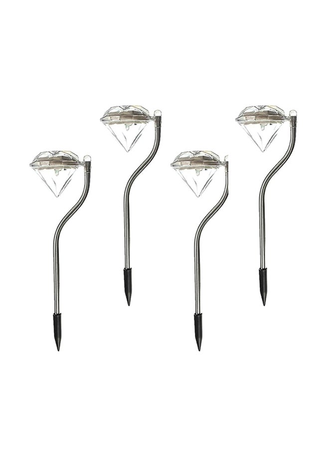 Generic 4-Piece Diamond Shaped Outdoor LED Solar Light Multicolour  - Image 1