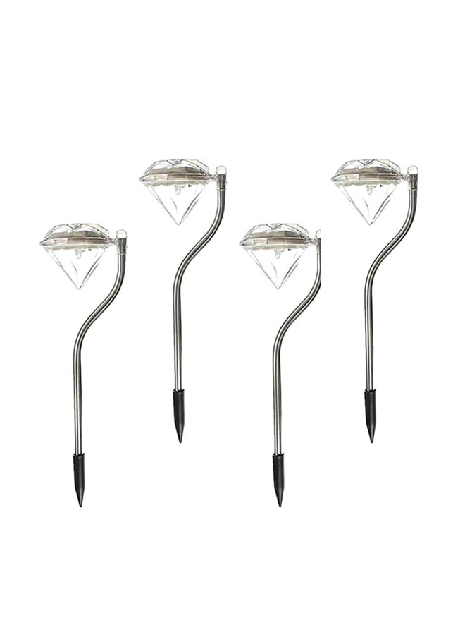 Generic 4-Piece Diamond Shaped Outdoor LED Solar Light Multicolour  - Image 1