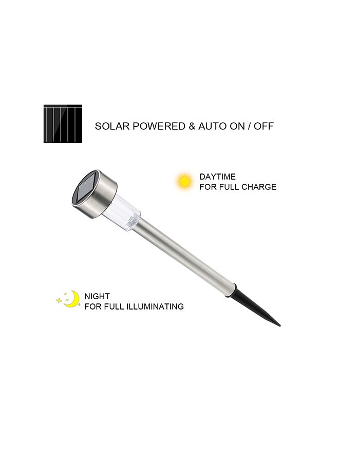 Tomshine - 10-Piece LED Outdoor Solar Light Silver/Clear/Black 5.5x36.5centimeter - Image 1