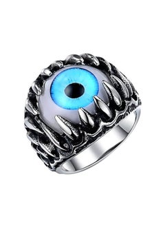 Blue Eye Designed Platinum Ring
