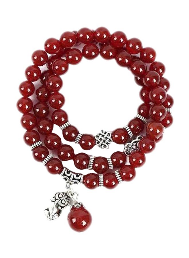 Garnet Beaded Bracelet 