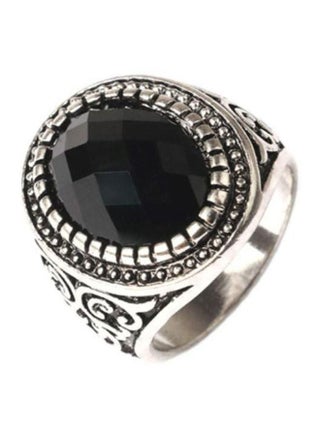 Silver Plated Alloy Agate Studded Ring - v1561817169/N23699259A_1