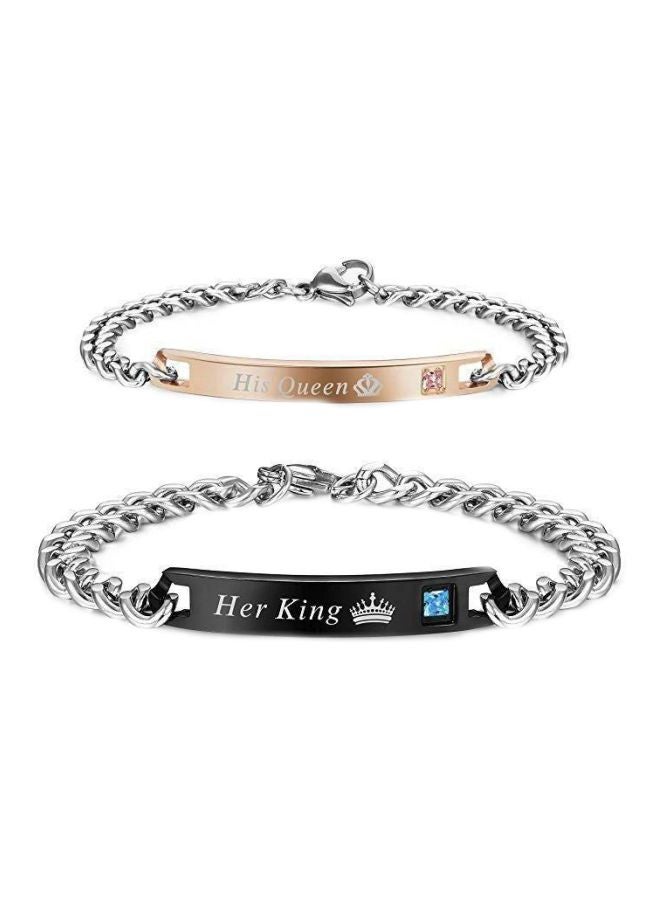 Generic - 2-Piece King And Queen Chain Bracelet - Image 1