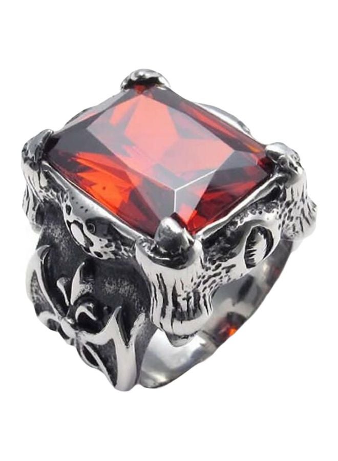 Stainless Steel Crystal Dragon Claw Ring - Image 1