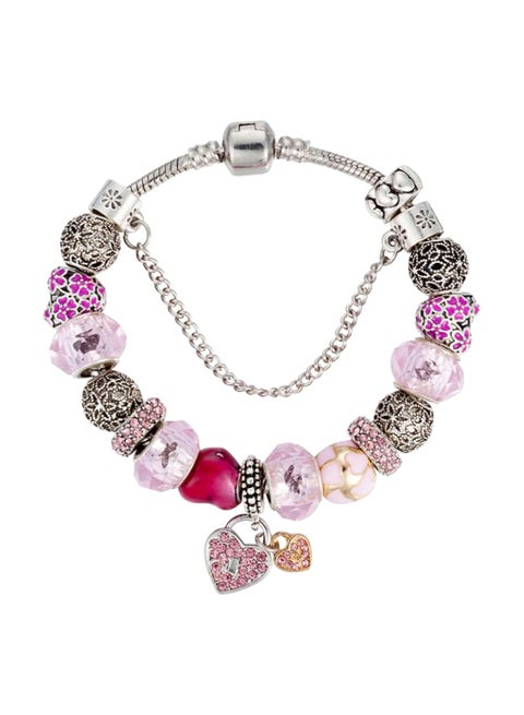Alloy Crystal Studded Charm Bracelet