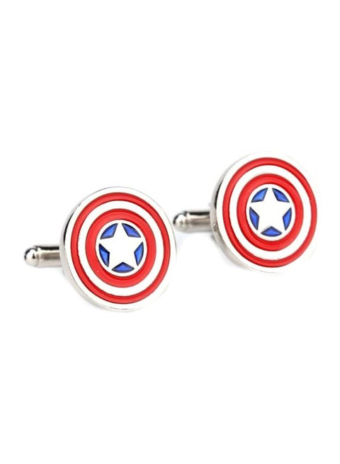 Alloy Captain America Shield Patterned Cufflinks