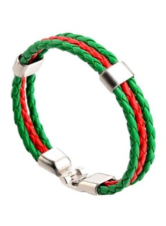 JCOOL Braided Leather Argentina Flag Bracelet 