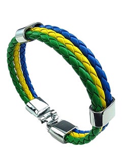JCOOL Braided Leather Portugal Flag Bracelet 