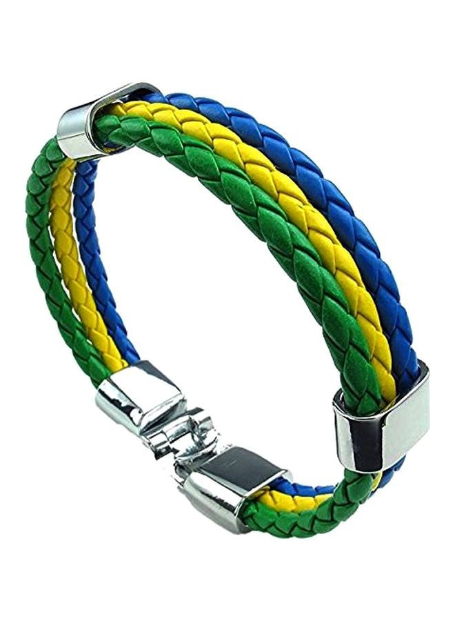 JCOOL - Braided Leather Portugal Flag Bracelet - Image 1