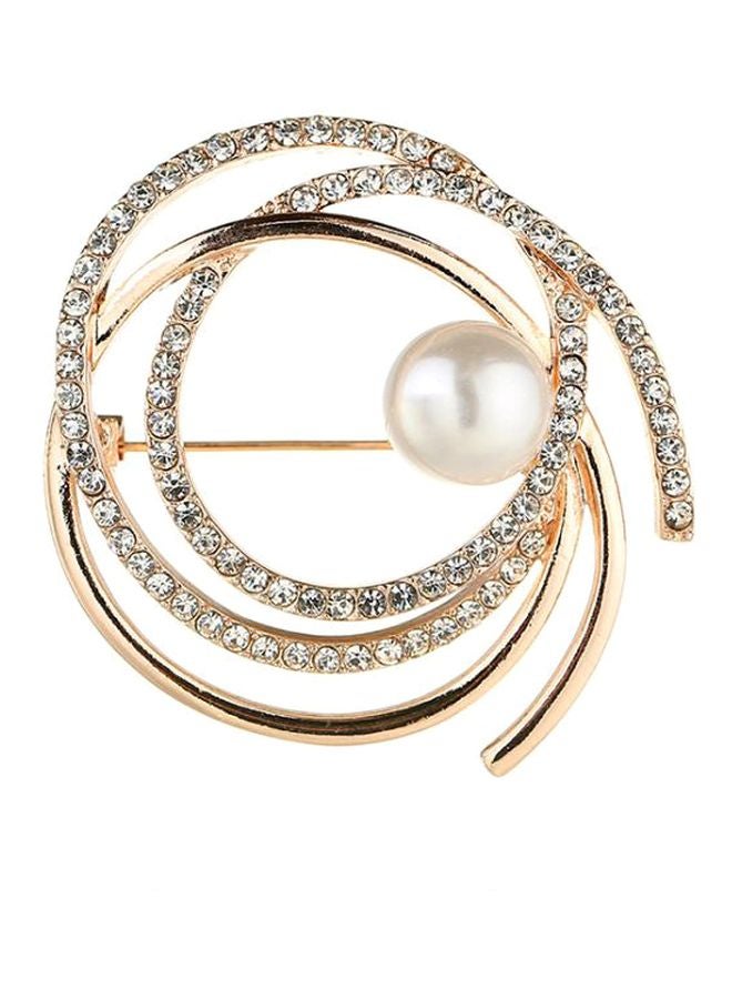 Alloy Stone Studded Brooch