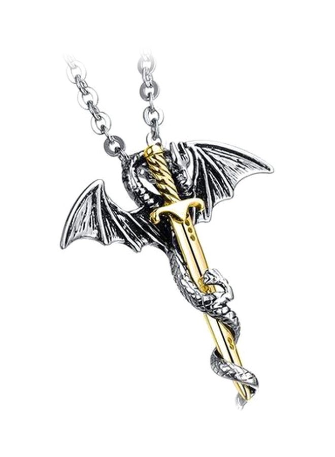 Stainless Steel Dragon Pendant Necklace - v1561817503/N24027756A_1