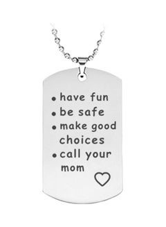 Stainless Steel Call Your Mom Pendant Necklace