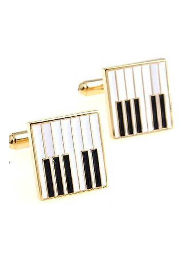 Generic - Piano keys Shape Gold Cufflinks - Image 1
