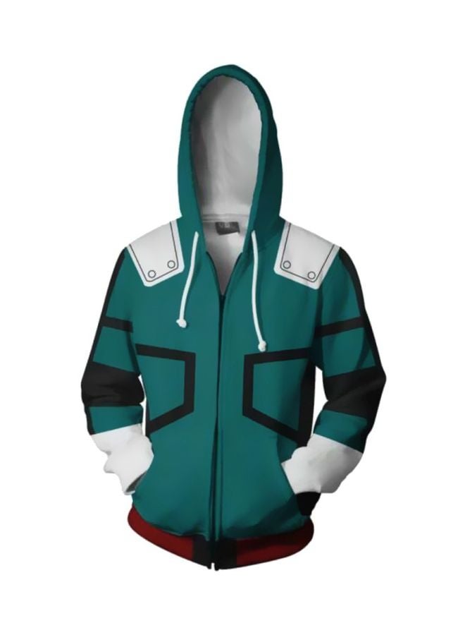 Generic Hoodie Sweatshirt Green/White/Black  - Image 1