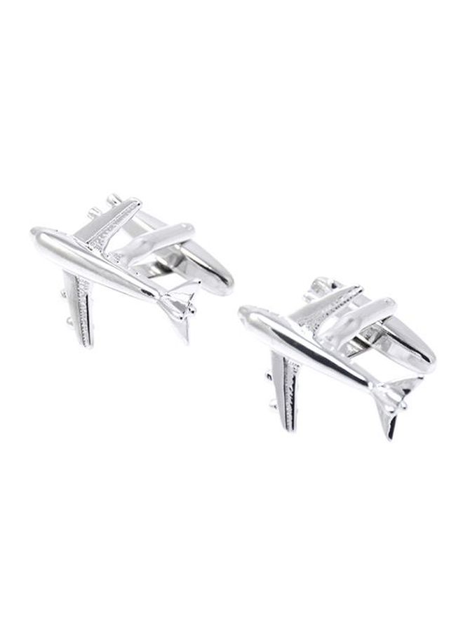 Generic - Stainless Steel Airplane Cufflinks - Image 1