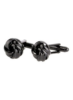 Alloy Black Twist Hollow Shaped Cufflinks