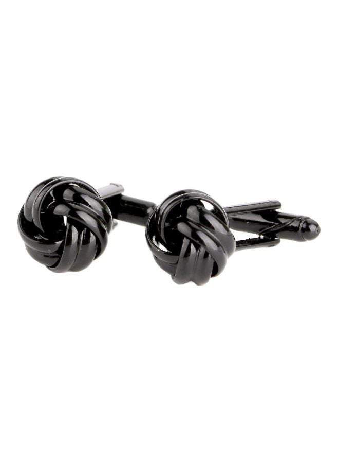 Generic - Alloy Black Twist Hollow Shaped Cufflinks - Image 1