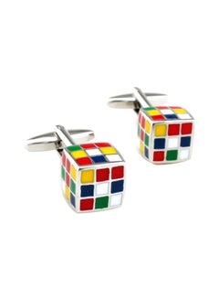 Rubik Cube Design Brass Cufflinks