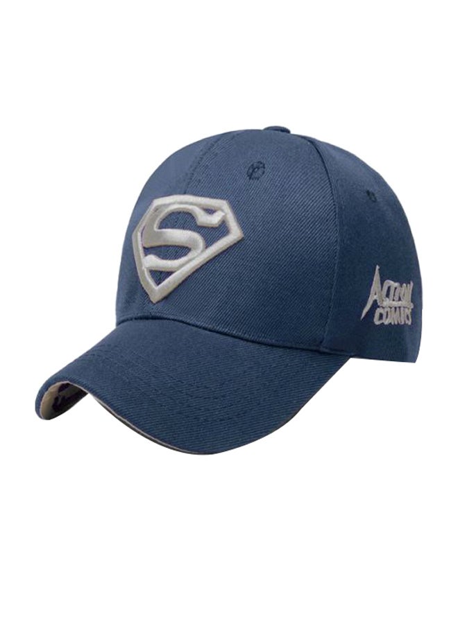 Solid Snap Back Baseball Cap Dark Blue
